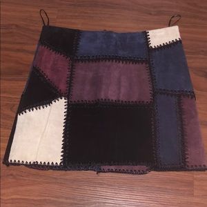 Zara suede patchwork mini skirt